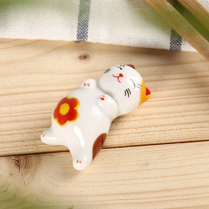 Cute ceramic kitten chopstick rests