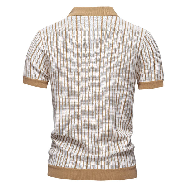 Monaco Strick-Poloshirt mit Struktur