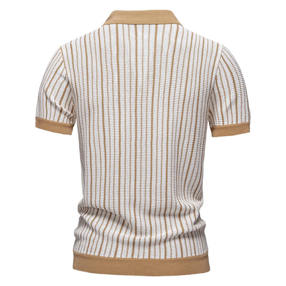 Monaco Strick-Poloshirt mit Struktur