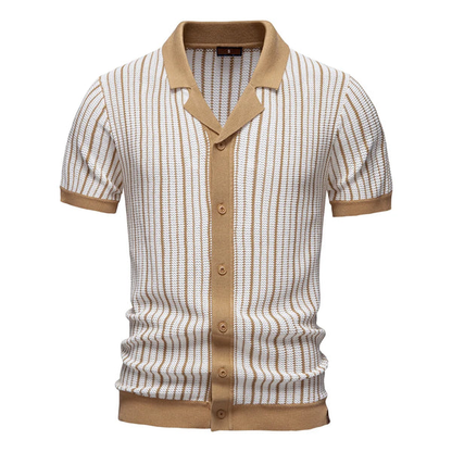 Monaco Strick-Poloshirt mit Struktur