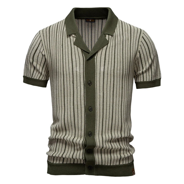 Monaco Strick-Poloshirt mit Struktur