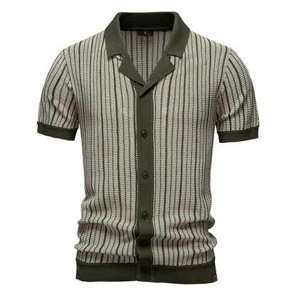 Monaco Strick-Poloshirt mit Struktur