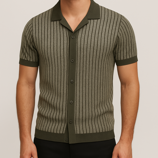 Monaco Strick-Poloshirt mit Struktur